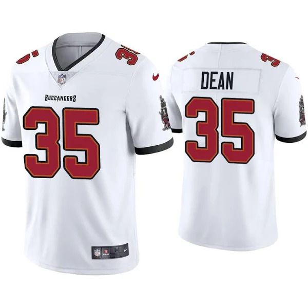 Men Tampa Bay Buccaneers 35 Jamel Dean Nike White Vapor Limited NFL Jersey